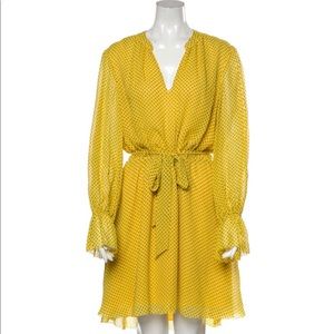 Joie NWT Yellow Polka Dot Silk Dress Size Large